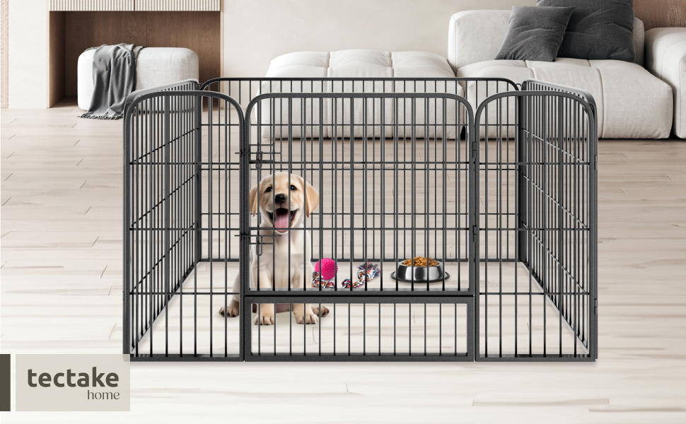 Тектейк вольєр для цуценят, 60 см, 8 грат, чорний - 402502