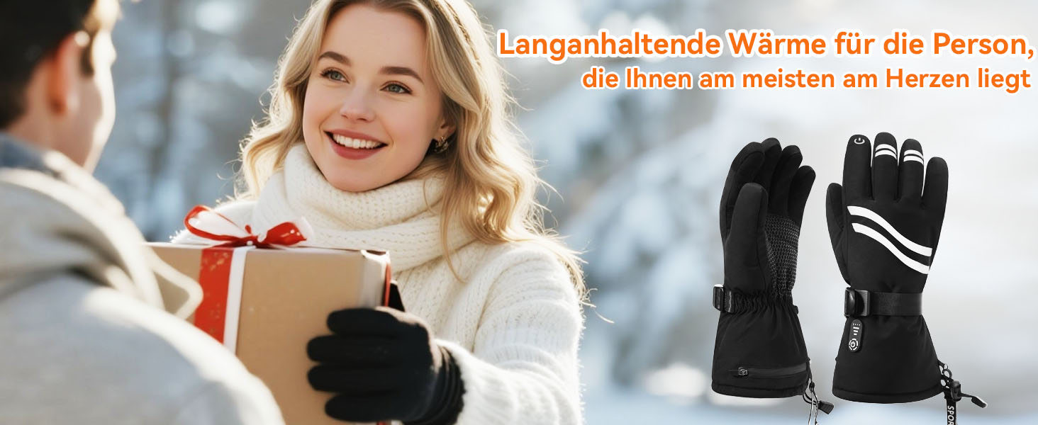 Електричні гріючі рукавички для чоловіків та жінок, з акумулятором 2600mAh, 3 режими нагріву, водонепроникні, чорні