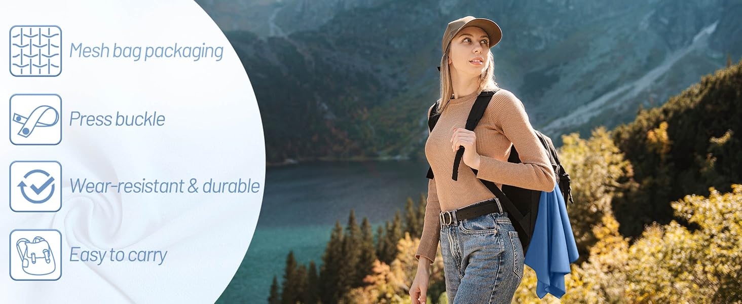 Набір рушників з мікрофібри GZXYA (3 шт.): великий (180x60 см) + 2 маленьких (80x40 см), швидковисихаючі, для спорту та відпочинку