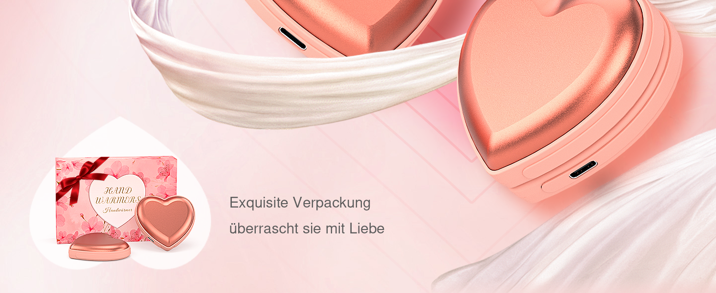Електричні грілки для рук - 2 шт, серцеподібні, 5200mAh - ідеальні для жінок, подарунок, для активного відпочинку, полювання, кемпінгу