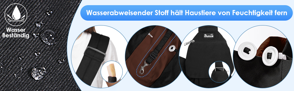 Сумка-переноска для собак SlowTon, чорна водонепроникна, M (для тварин 2,7-5,4 кг)