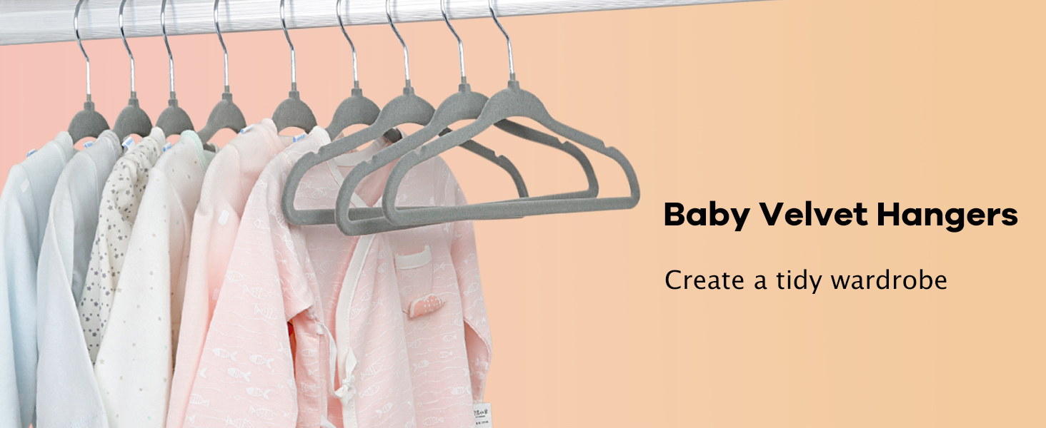 Плечики для дитячого одягу ManGotree з велюру, 30 шт. з обертовим гачком, плечики для дітей та дитячого одягу, сірий