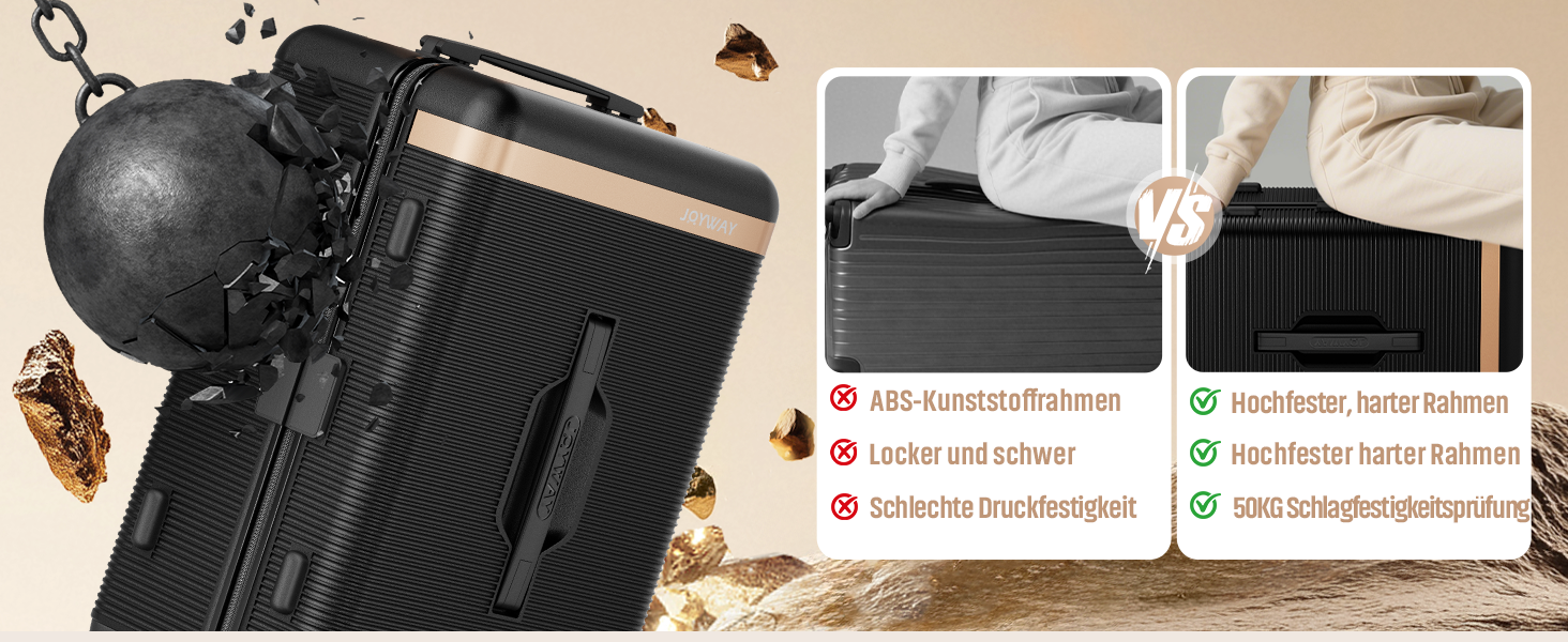 Чемодан Joyway ABS з жорсткою оболонкою, ручний багаж 56 см, з TSA замком, білий