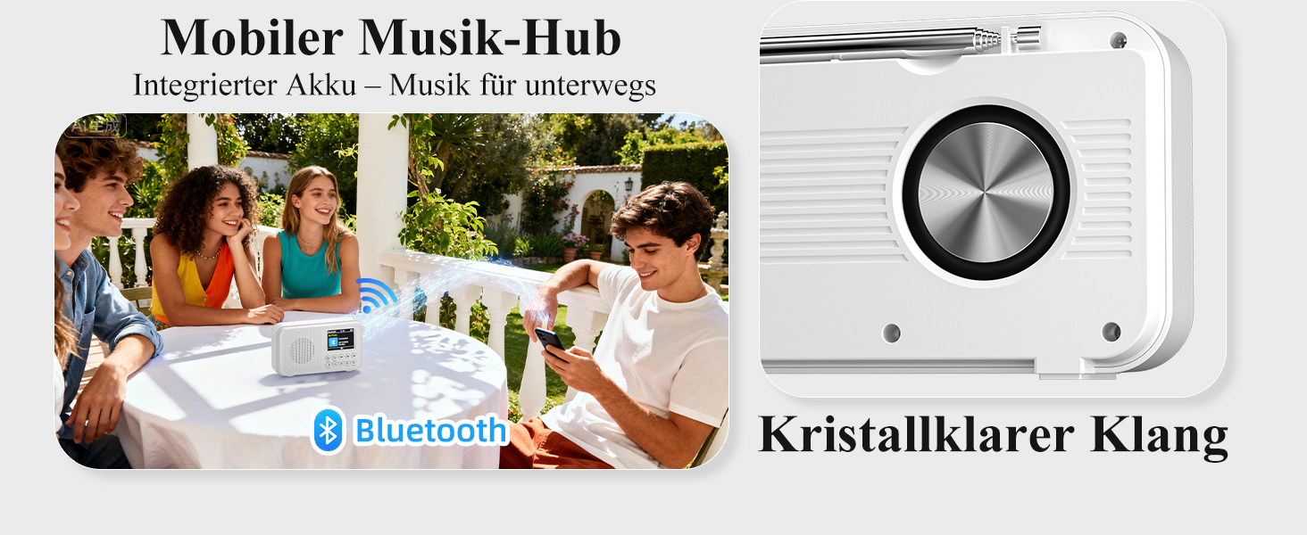 Портативне DAB/FM радіо з Bluetooth, кольоровим дисплеєм 2.4