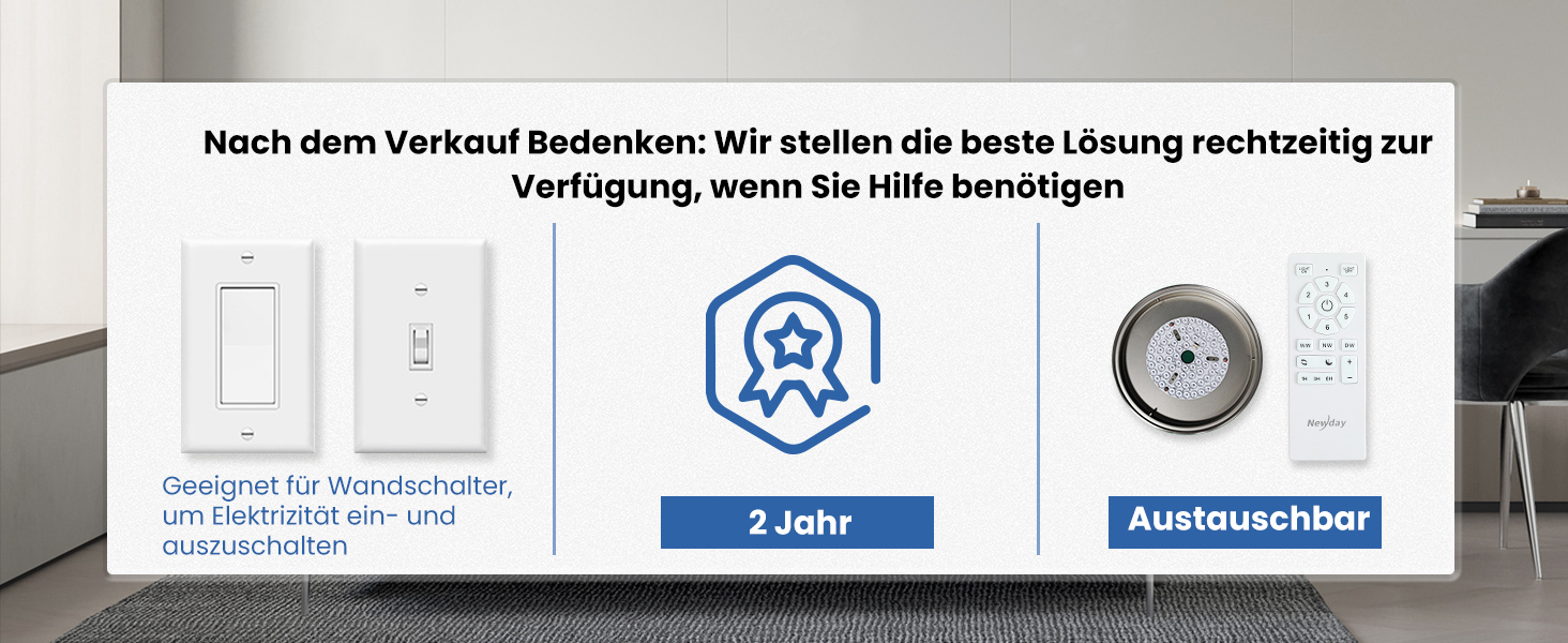 Стеляний вентилятор Newday 153 см з підсвіткою та пультом керування, 5 лопатей, DC мотор, реверс, пам'ять, регулювання яскравості (білий)