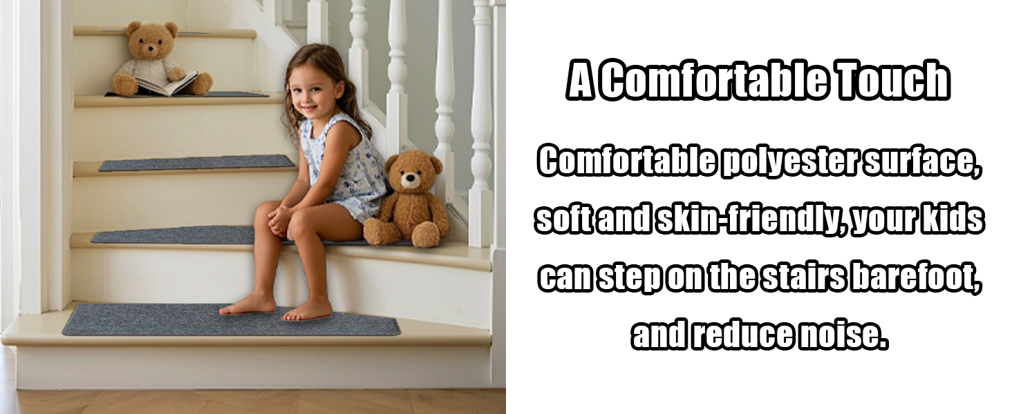 Набори килимків для сходів Aucuda, 15 шт., сірі, 76x20 см, антиковзаючі, самоклеючі, для захисту дерев'яних ступенів