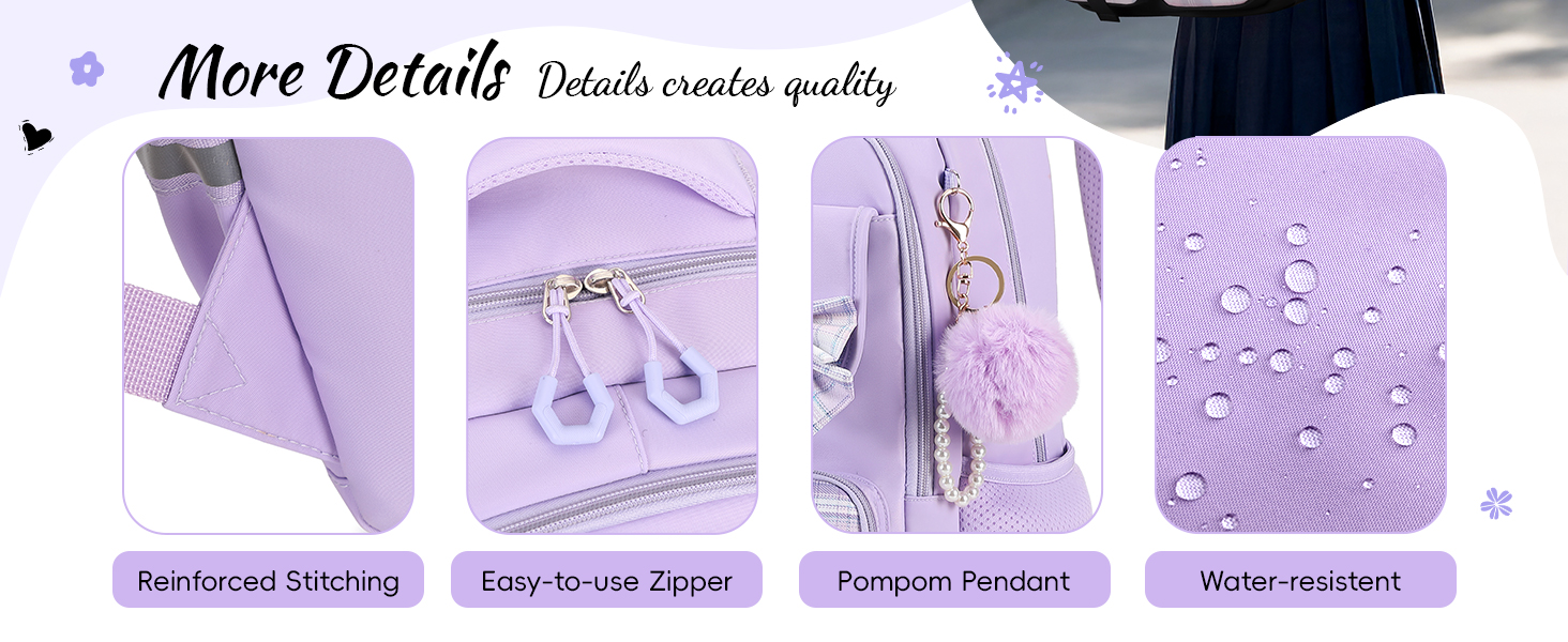 Шкільний рюкзак Tanou для дівчаток, водонепроникний, з візком, 9-16 років, чорний