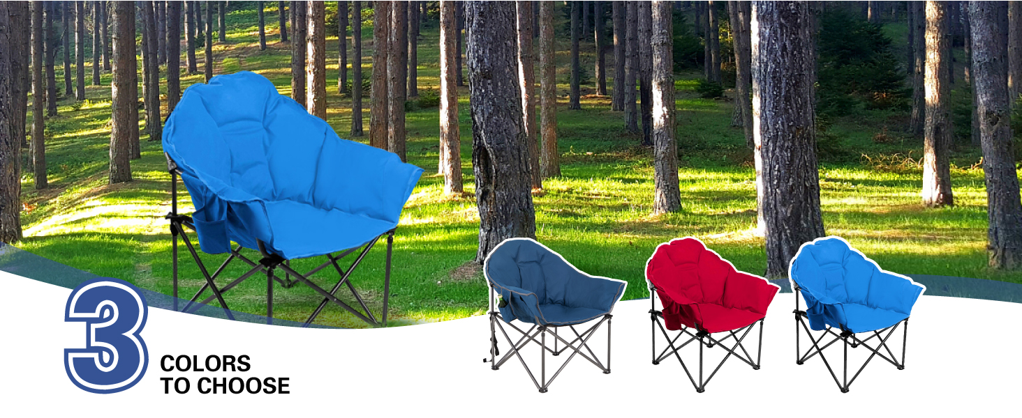 Крісло для кемпінгу High Point Sports Moon XXL - розкладне, для відпочинку, до 150 кг, блакитне