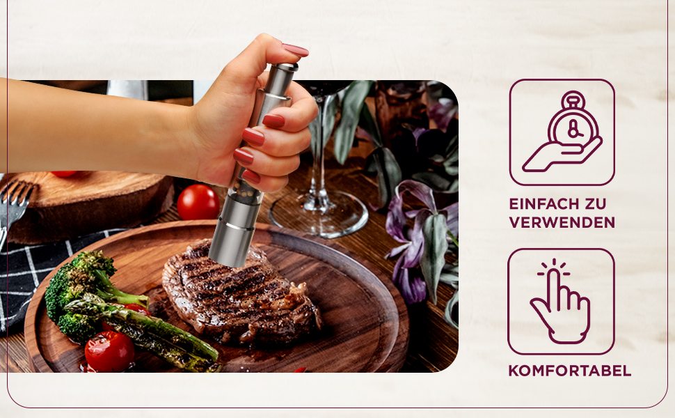 Набір для солі та перцю ProfiCook® PSM 1160: 2 шт., з механічним млином, з нержавіючої сталі