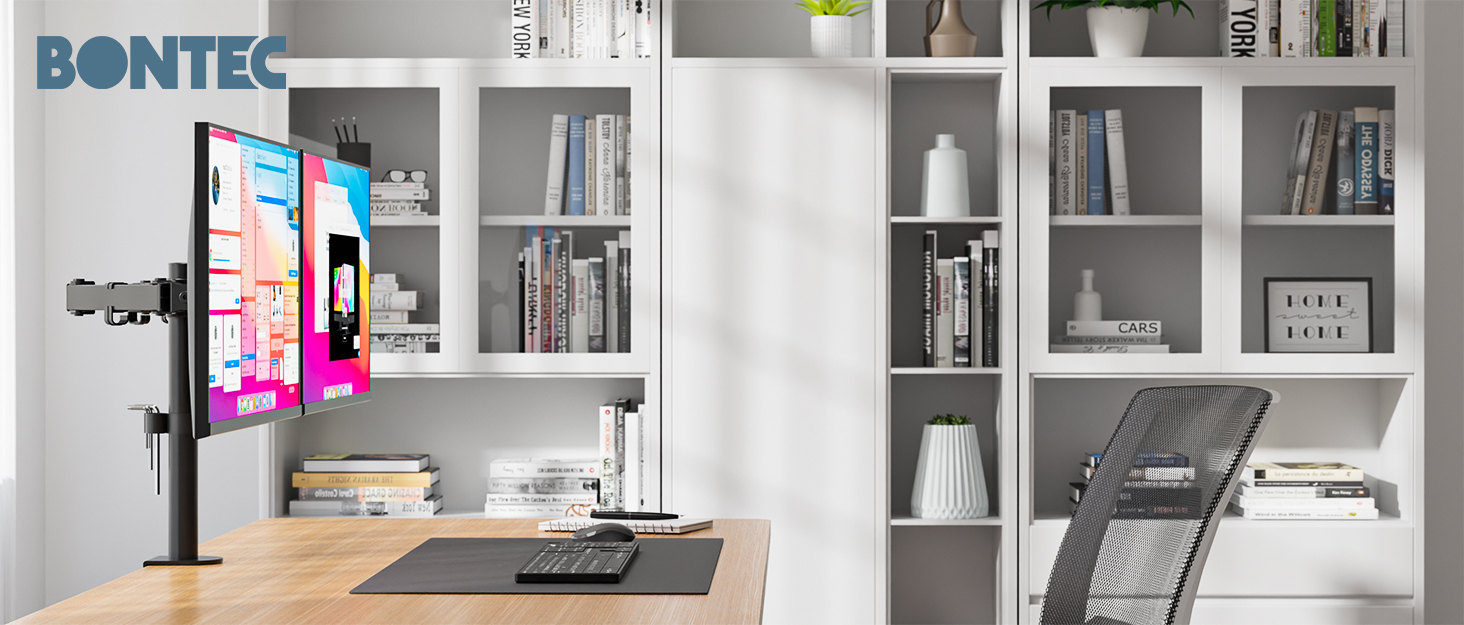 Кріплення для монітора BONTEC, 13-32 дюйми, 3-9 кг, VESA 75/100 мм, газ-амортизатор, ергономічний, поворотний, нахильний, обертовий