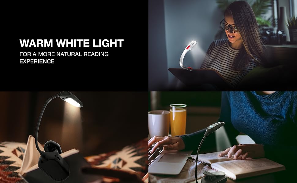 Ліхтарик для читання Energizer LED з кліпсою, USB-C, 3 режими, акумуляторна, гнучка, захист для очей