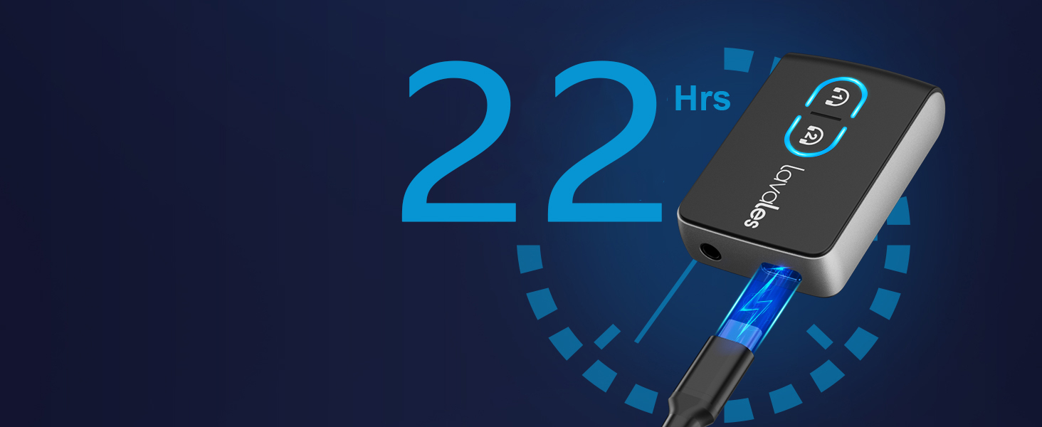 Передавач Bluetooth Lavales ML302Pro: 2-в-1 адаптер для 2 навушників, AptX-LL, 3.5mm jack, для TV, літака, гучномовця, спортзалу, регулювання гучності