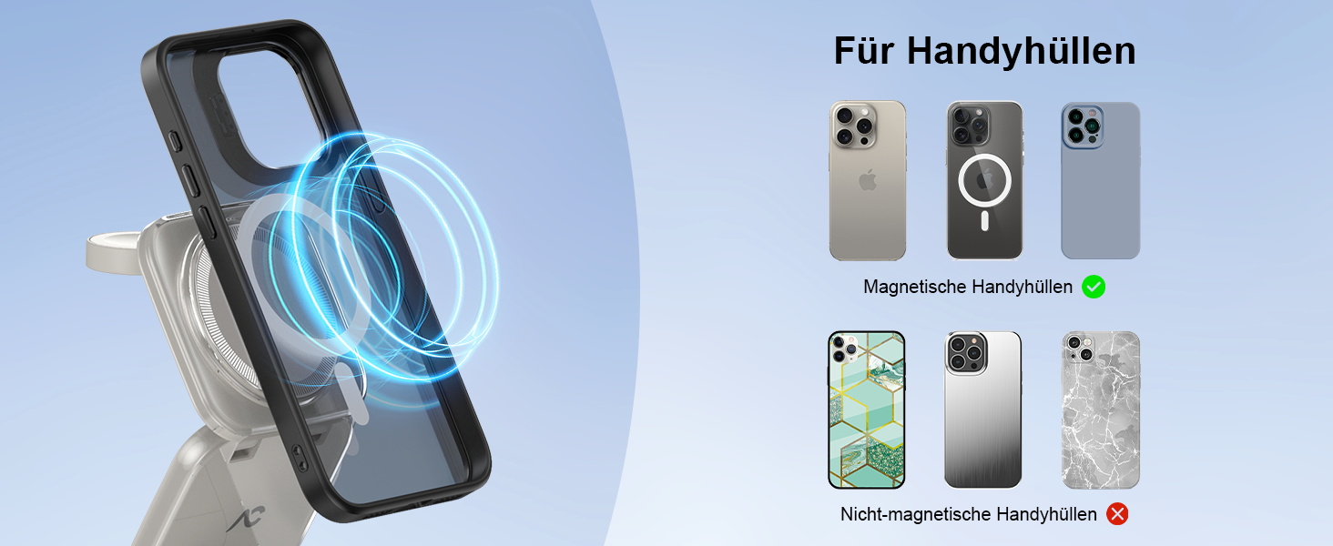 Зарядна станція 5 в 1 для iPhone з магнітним кабелем, складний зарядний пристрій для подорожей, сумісний з iPhone 17/16/15/14/13/12, AirPods Pro 3, Apple Watch S11/Ultra (Titan Wüstensand) 2026-Titan Grau