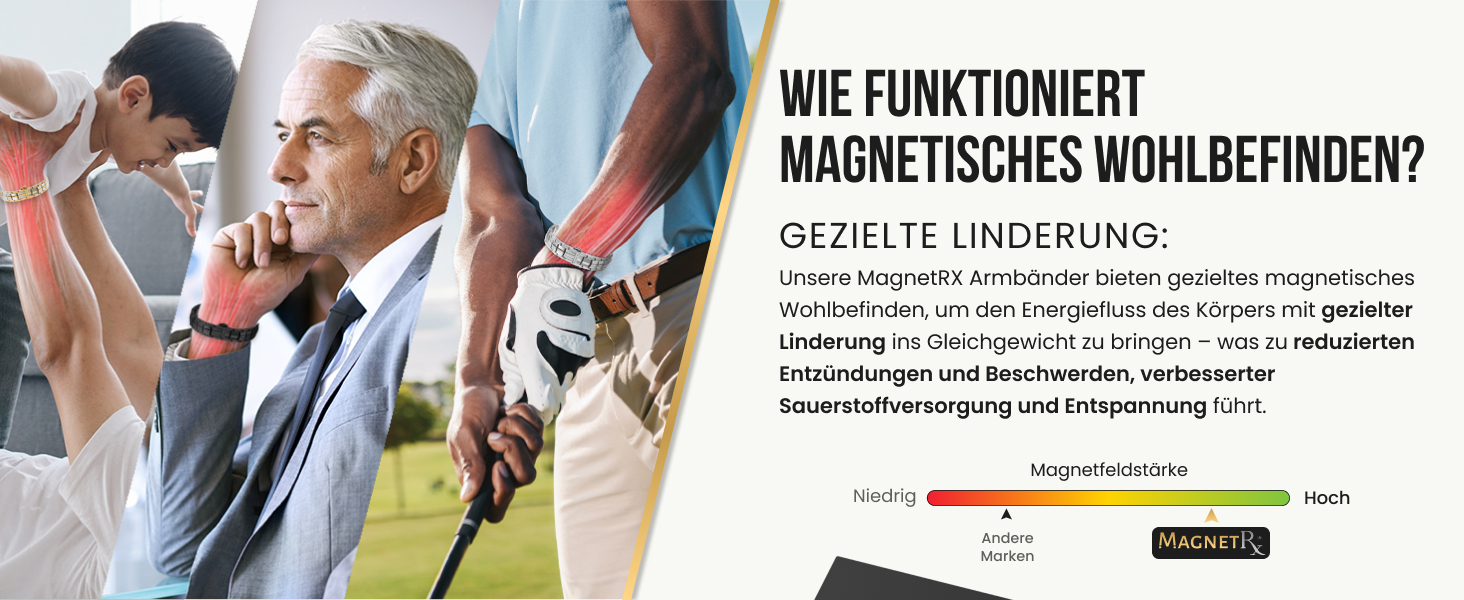 Браслет на руку чоловічий MagnetRX® з чистої міді – Магнітний браслет для чоловіків для магнітної терапії – Ідеально підходить при артриті та синдромі зап'ястного каналу – З інструментом для регулювання довжини (5 рівнів інтенсивності – EllipseMAX (5000 Гаус), мідь)