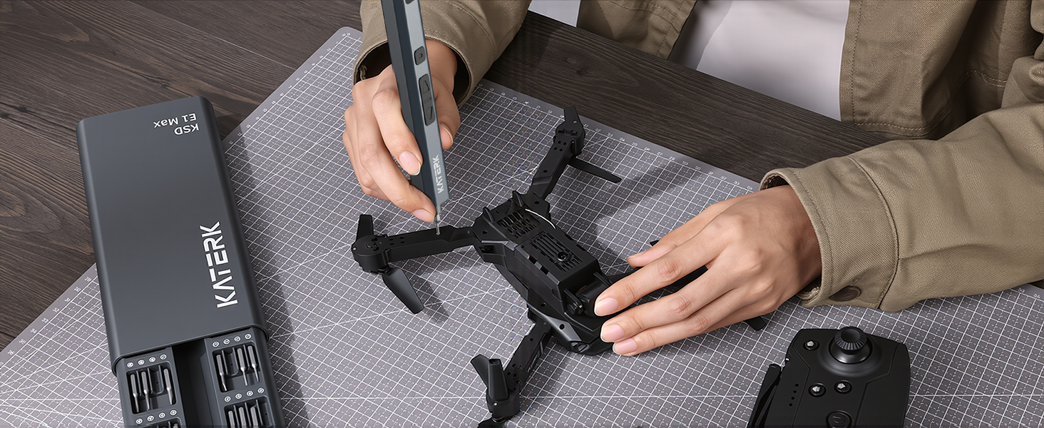 Набір прецизійних викруток KATERK 64 шт. з LED-підсвічуванням та магнітною основою для ремонту електроніки, телефонів, камер та годинників