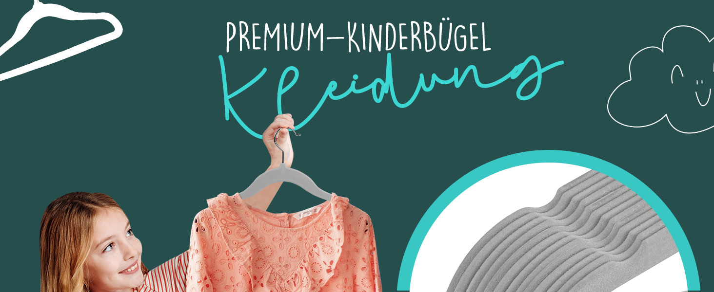 Плечики для дитячого одягу Utopia Home з велюру (30 шт.) – 27,9 см (11 дюймів) – міцні, неслизькі, сірі