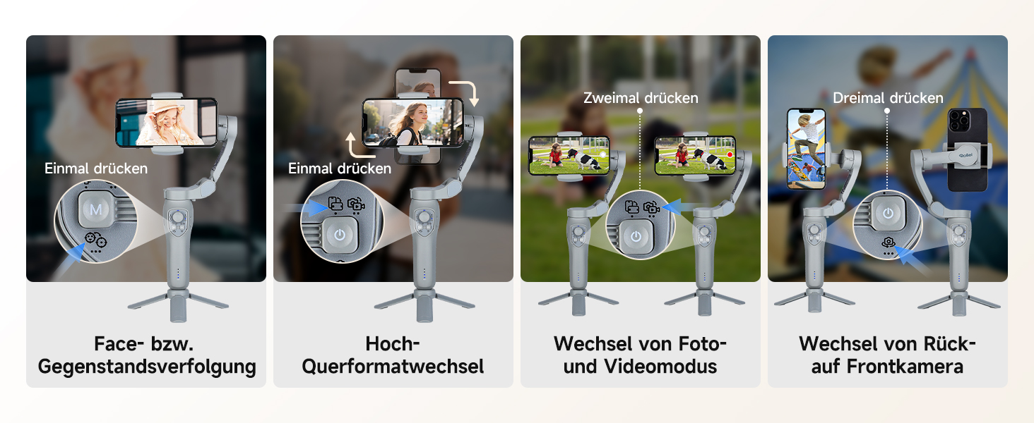 Rollei Steady Butler Mobil 3 SE: Gimbal для смартфонів з 3-осьовою стабілізацією, 280г, керування через додаток, сумісний з iPhone та Android