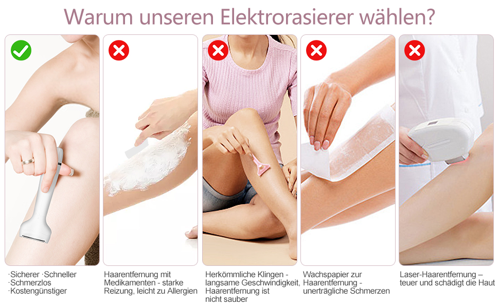 Електричний жіночий триммер 5-в-1 для бікіні, обличчя, ніг та під пахвами. Бездротовий, вологостійкий, з USB-зарядкою