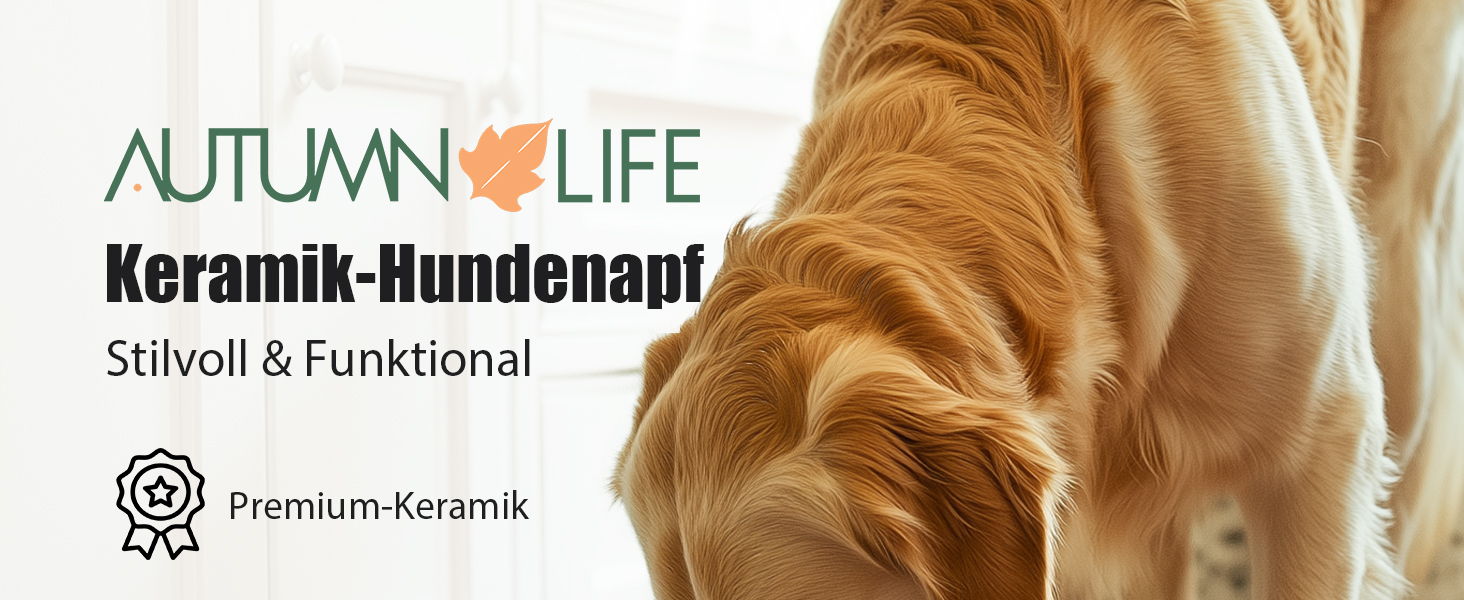 Керамічна миска для собак Autumnlife, 2,2 л, піднята годівниця, миска для води, для середніх та великих собак, годівниця для котів та собак, придатна для миття в посудомийній машині та мікрохвильовці, білий колір