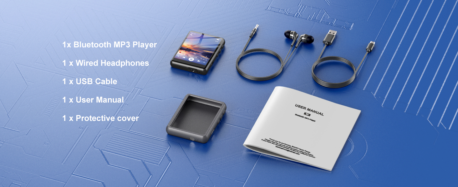 MP3 плеєр SWOFY 128GB Bluetooth 5.3, 2.4