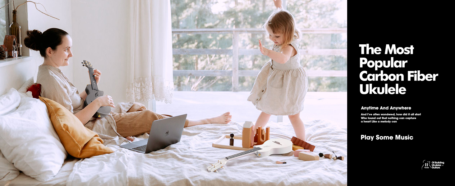 Укулеле Enya Ukulele-Sopran NOVA U Mini 21 дюйм - блакитне укулеле з карбону, професійне для початківців, дорослих та дітей. Комплект з чохлом, ремінком, каподастром та струнами. Чудовий подарунок та для подорожей.