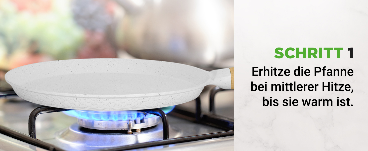 Сковорода для млинців Nutrichef з антипригарним мармуровим покриттям 28 см, індукція, алюмінієва, з дерев'яною лопаткою