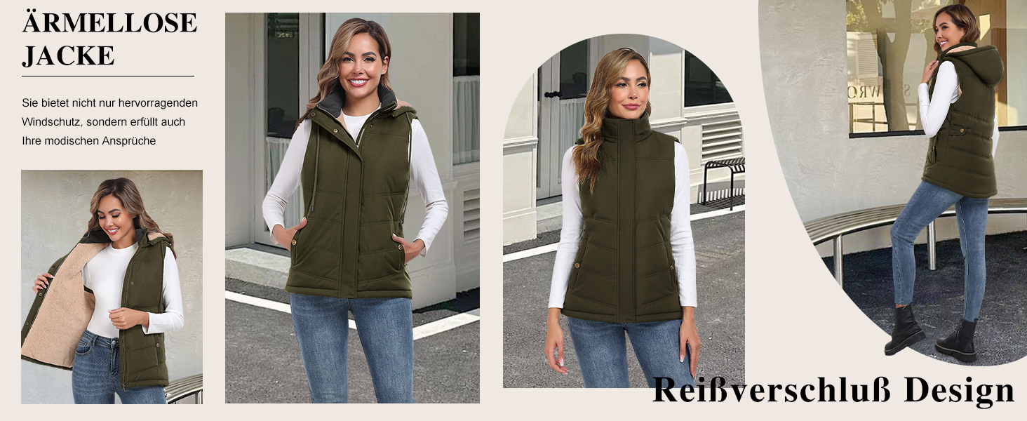 Жіноча безрукавка Heekpek з капюшоном: тепла флісова степна жилетка для зими та осені, чорна, розмір M