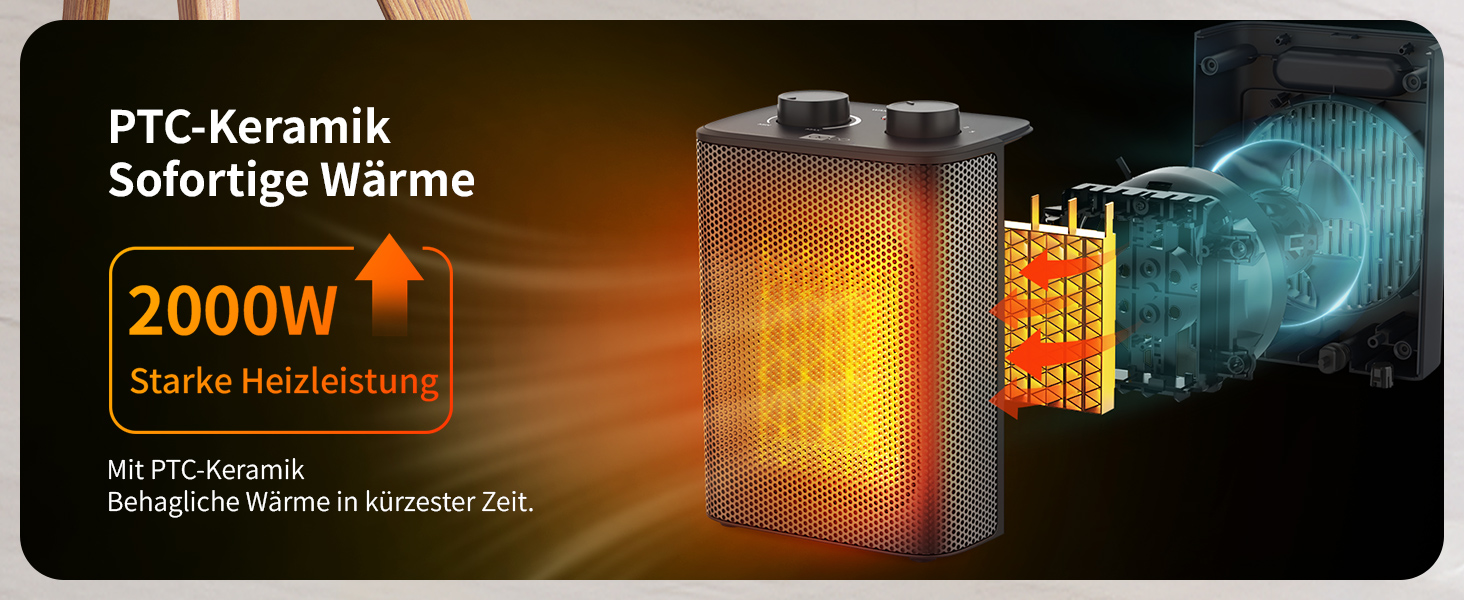 Електричний обігрівач Aeco EcoHeat Boost 58 см з дистанційним керуванням, 2000 Вт, LED ECO-режим, таймер 24 год, 4 режими, тиха керамічна панель, термостат, захист від перегріву та перекидання, осциляція