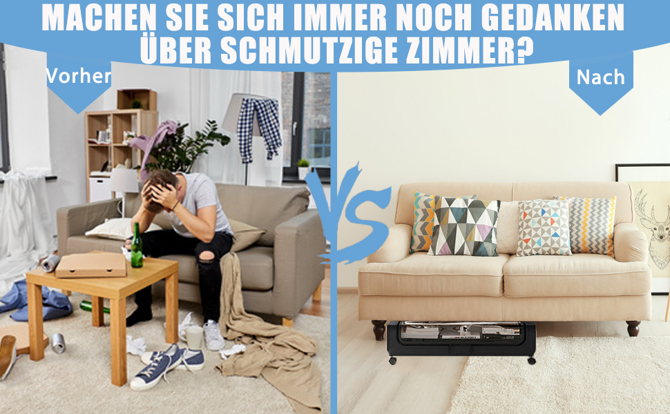 Коробка для зберігання під ліжком 2 шт. з коліщатками, 48L, металевий каркас, органайзер для одягу, взуття, ковдр, постільної білизни (Чорний)