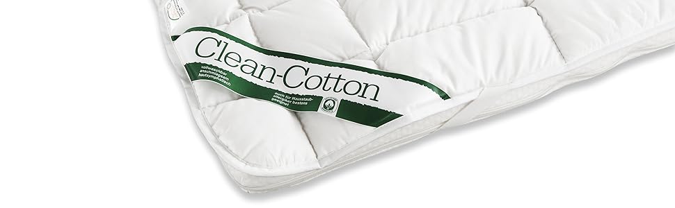 Наматрацник Badenia Bettcomfort Clean Cotton, 90x200 см, білий, сертифікат OEKO-TEX, німецька якість, бавовна