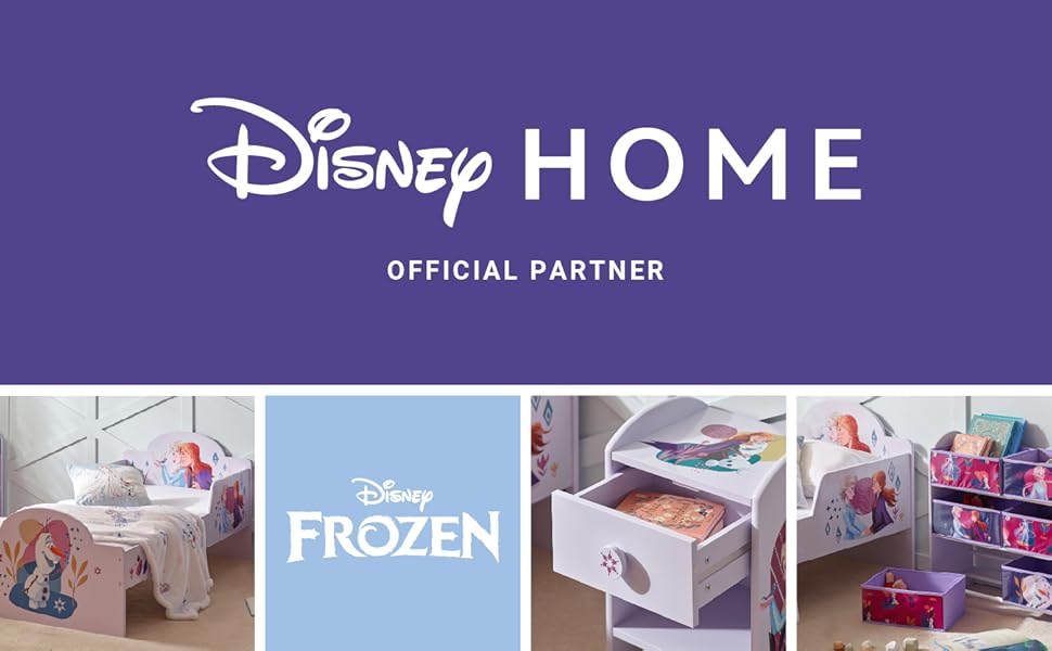 Дитяча органайзер для іграшок Disney Frozen, 6 ящиків, фіолетова, з дерева, тканини та металу, легка збірка та догляд
