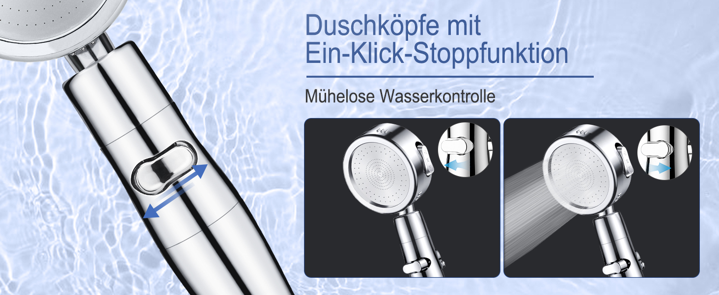 Насадка для душу зі шлангом 2м, фільтрована ручна лійка з високим тиском, економія води з мінеральними кульками, 5 режимів, стоп-функція для жорсткої води, видалення залишків хлору, бактерій та важких металів (срібляста з шлангом)