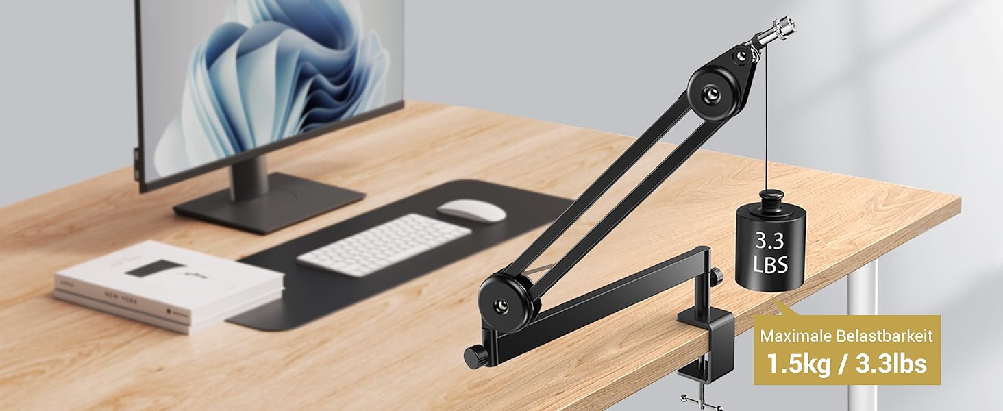 Кріплення для мікрофона TONOR T20LP - низькопрофільний тримач для геймінгу та подкастингу, чорний, з прихованою пружиною