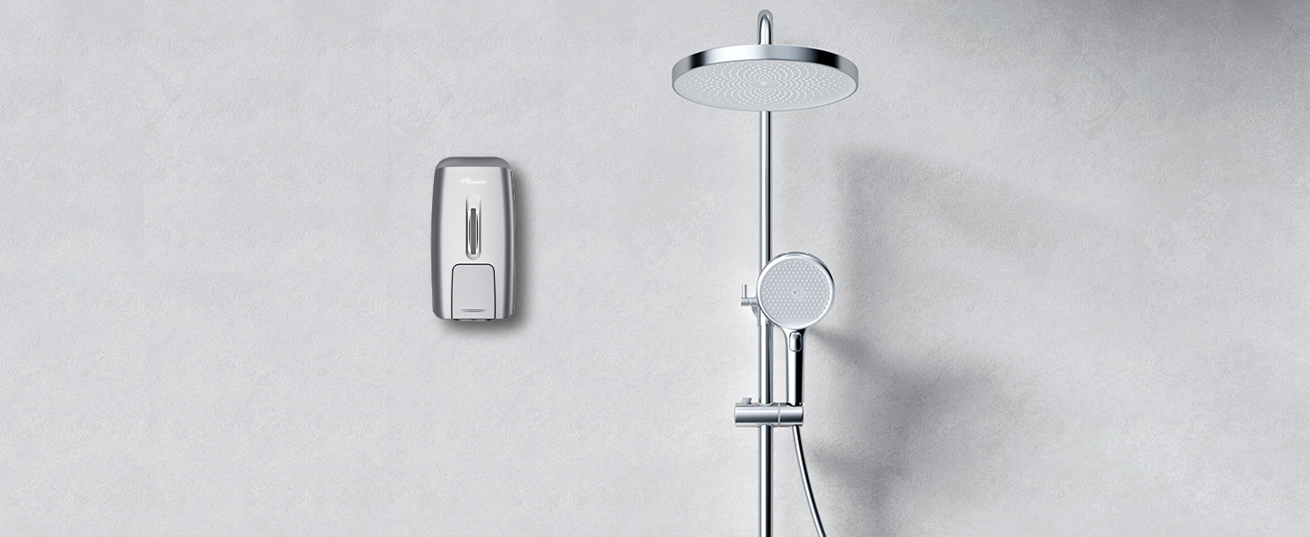 Настінний диспенсер для мила та гелю для душу (9088-Сірий)