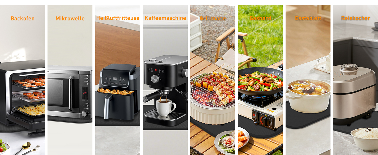 Термостійкий килимок під кавоварку Ankway 40x60 см, чорний. Захист від нагріву, антиковзаюча, водонепроникна підставка для кухонної стільниці. Силікон, 30x45x0.2 см