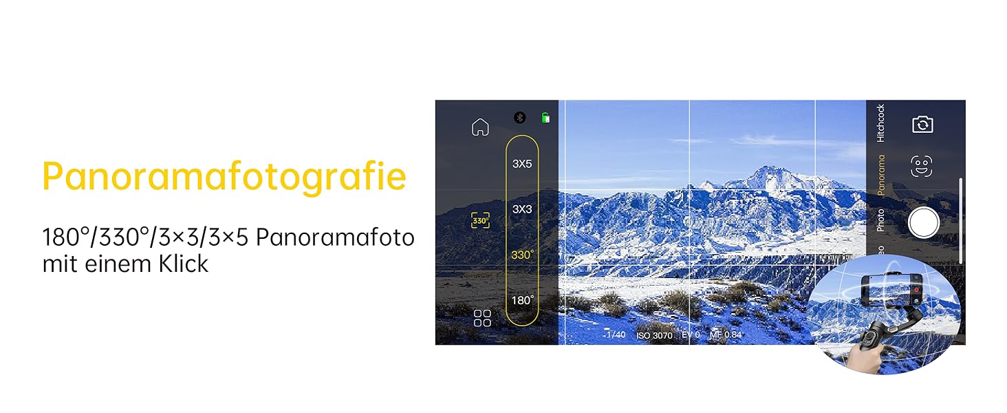 Гімбал AOCHUAN для смартфона з 3 осями стабілізації, RGB-підсвічуванням, трекінгом обличчя та регульованим кільцем фокусування. Підходить для iPhone/Android. Ідеальний для зйомки Vlog та створення контенту.