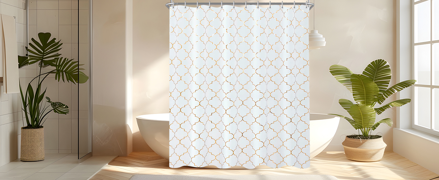 Штора для душу 180x200 см Phnom Penh Квіти, антигрибкова, водовідштовхувальна, поліестер, з кільцями (1 шт)