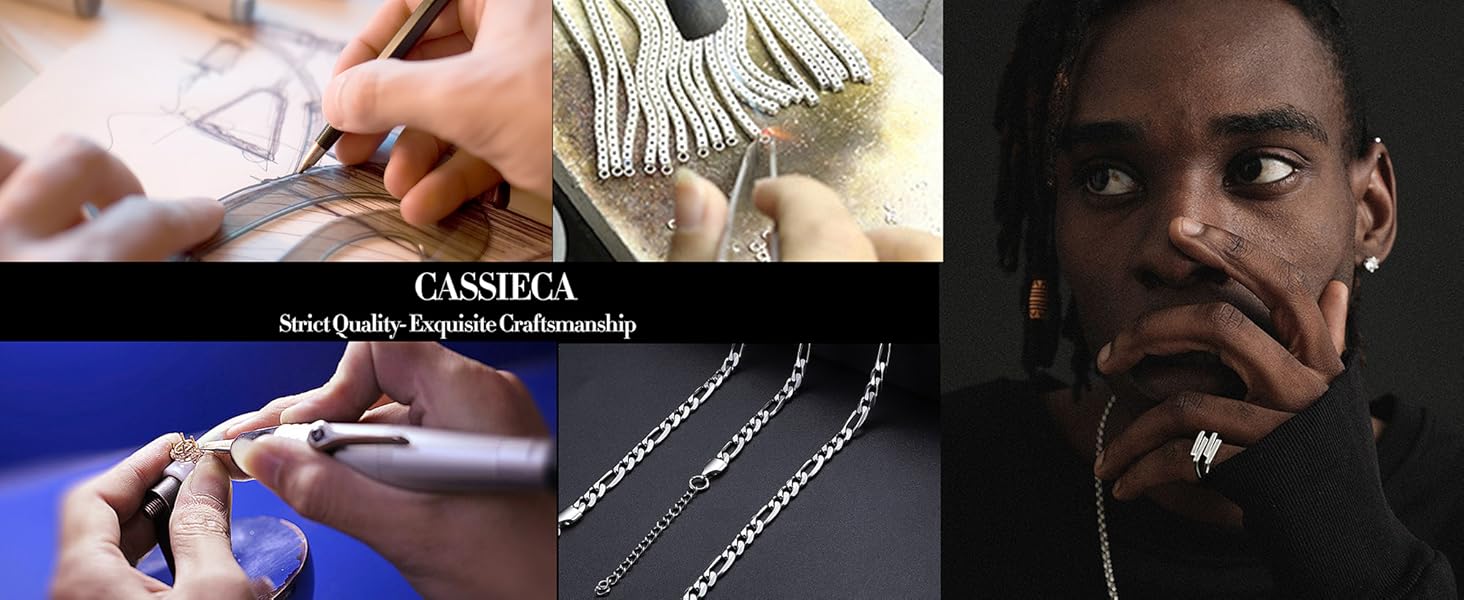 Чоловічий браслет Cassieca з нержавіючої сталі, панцерна/кубинська ланцюгова браслет, 5 мм/9 мм, 17/21/23 см, хіп-хоп, реперський стиль, модні прикраси, подарунок у коробці
