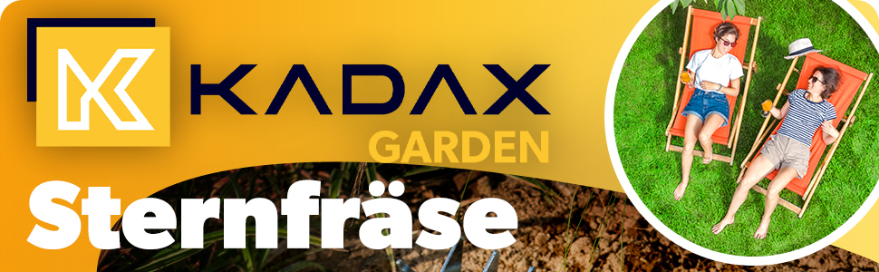 Культиватор для ґрунту KADAX із металу з 12 зірками та дерев'яною ручкою – садова фреза для розпушування землі, газону та видалення бур'янів