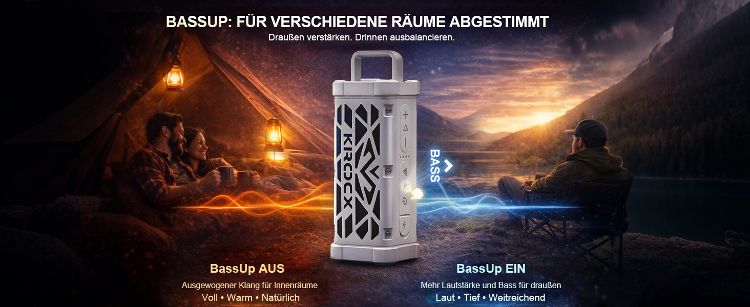 TRAVOR Bluetooth колонка 45W алюмінієва, водонепроникна IP68, для саду, кемпінгу, авто, стереозвук, 25 год роботи, Metallic Cloud Dancer