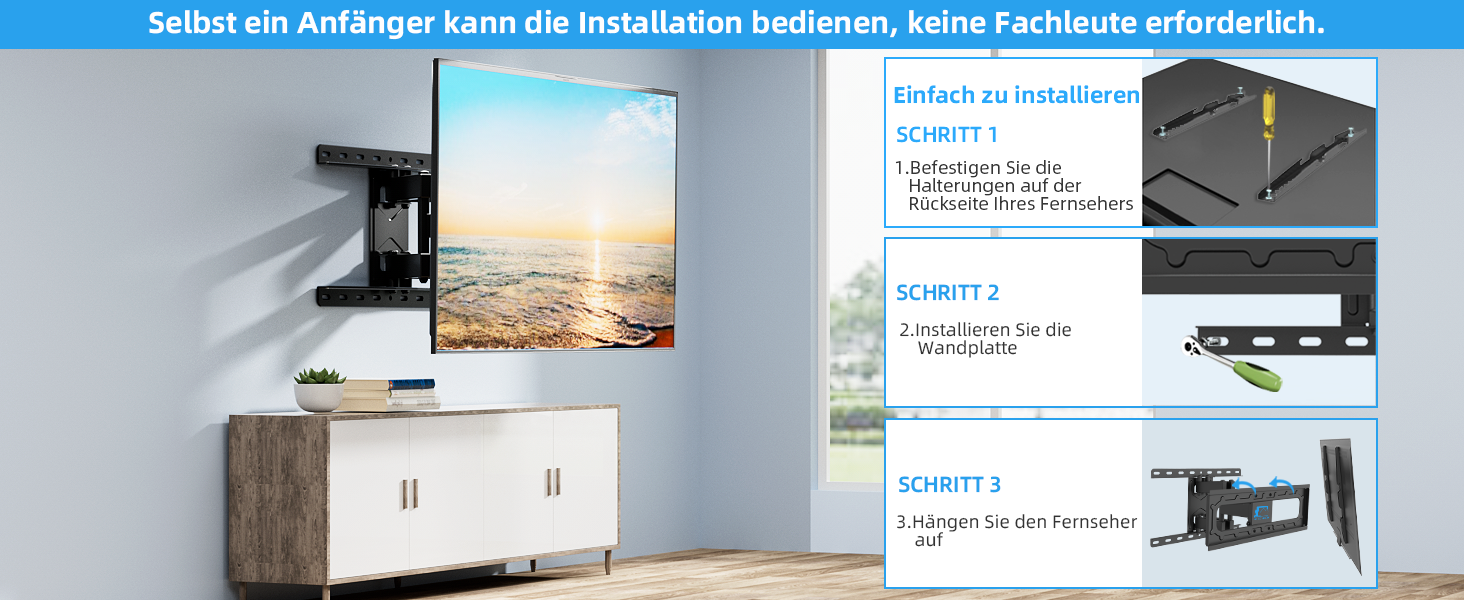 Кріплення для телевізора HOME VISION HV6401: поворотне та нахильне, для телевізорів 26-65 дюймів, універсальне, VESA 400x400, до 60 кг