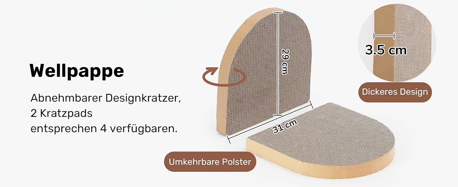 Котяче дряпальний борд FUKUMARU: диван з картону та фетру, 61 см, бежевий