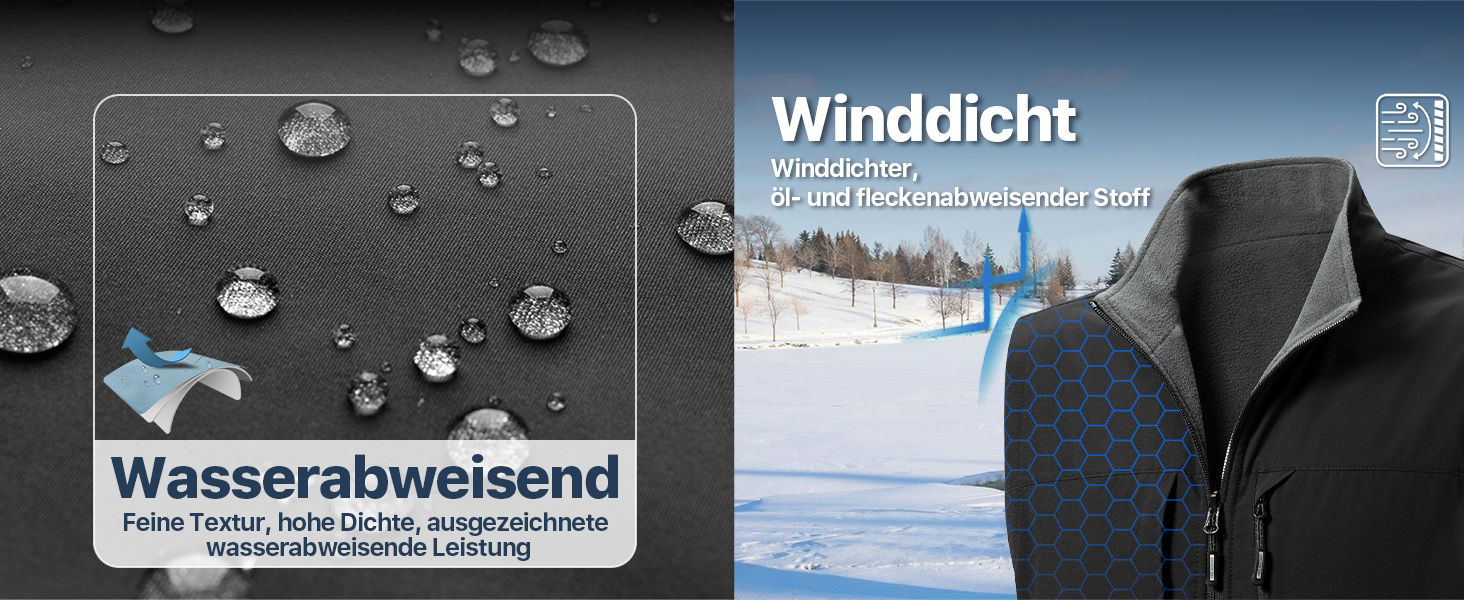 FREE SOLDIER Чоловіча зимова жилетка - тепла флісова жилетка, вітростійка, реверсивна, без рукавів, софтшелл для роботи та походів, S, Синій&Чорний