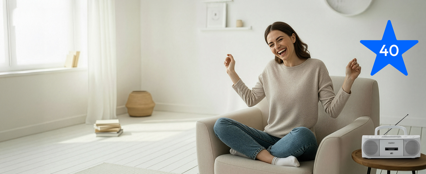 MEDION DRX-1 Plus Boombox: радіо DAB+, Bluetooth, CD-плеєр, MP3, касетний, AUX, зелений