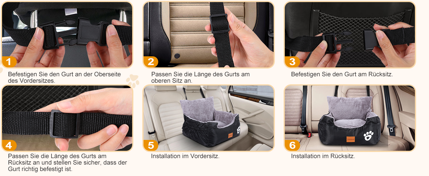 Pet Car Seat for 2 Small Dogs - Washable & Adjustable, 55x30x30cm