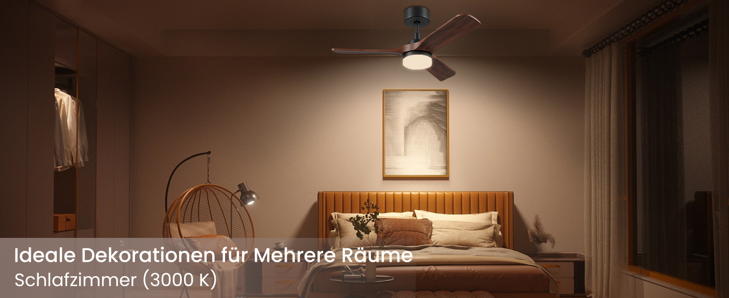 Дерев'яний стельовий вентилятор з підсвіткою, тихий DC-двигун, 90 см, для вулиці, 3 лопаті, диммування LED 24W, пульт з пам'яттю, 6 швидкостей, таймер, текстурована деревина