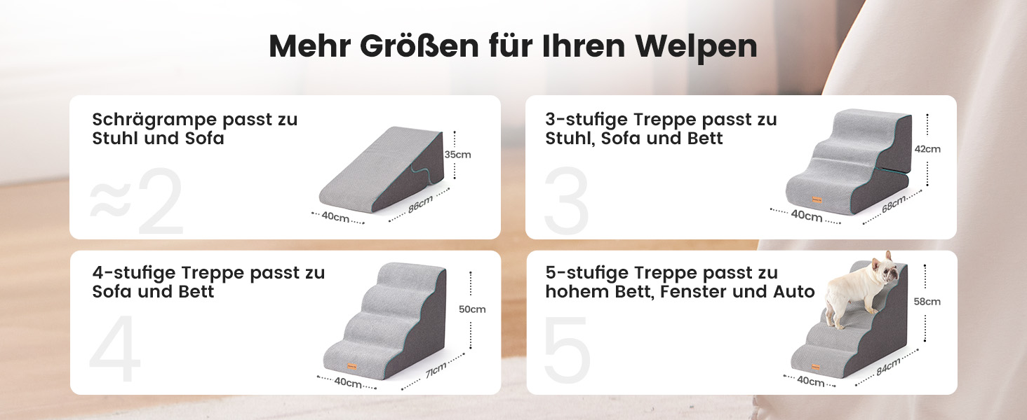 Сходинки для собак Gardner Pet: 3 сходинки, 35/42 см, сірий колір. Зручні для маленьких собак, з водонепроникним покриттям та протиковзким матеріалом. Підходять для ліжка, дивану, крісла.