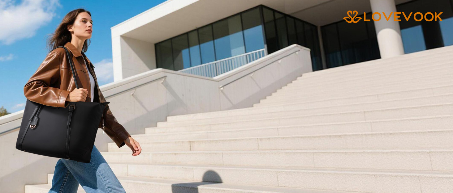 Сумка для ноутбука LOVEVOOK жіноча велика шопер для роботи, університету, школи (15.6 дюймів, синя)