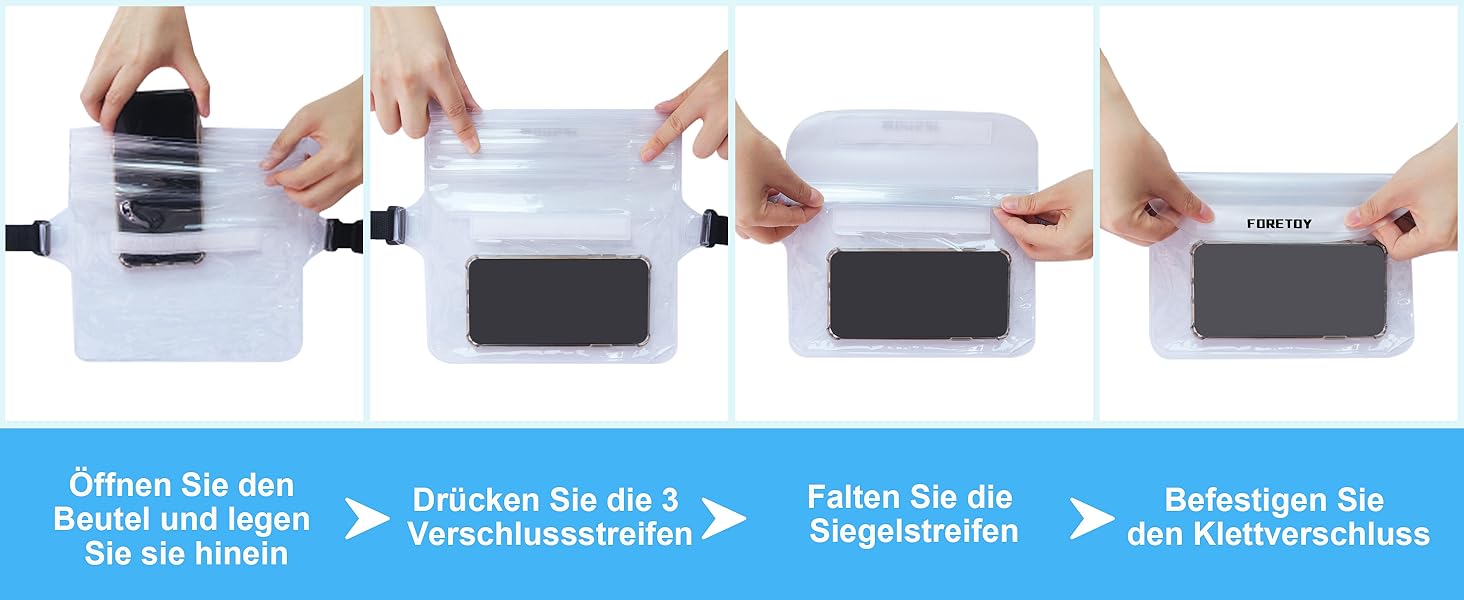 Водонепроникна поясна сумка з регульованим поясом, водонепроникний чохол для телефону IP68. Підходить для фотозйомки, водного спорту, пляжу, плавання, катання на човні та іншого. (Прозорий*2)