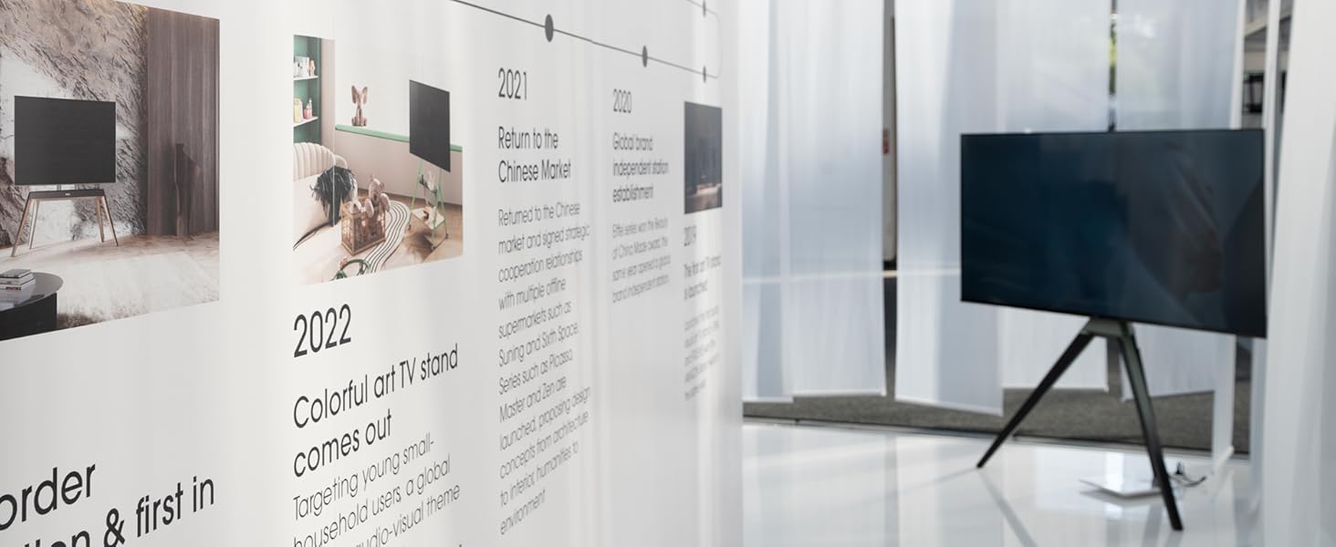 Підставка для телевізора FITUEYES Zen серії, сірого кольору, з натурального буку, поворотна, регульована по висоті, для телевізорів 32-65 дюймів